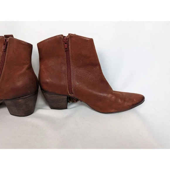 Matisse 9 M Shields Brick Brown Leather Fringe Booties Boot Boho Western Hippie - Picture 11 of 16